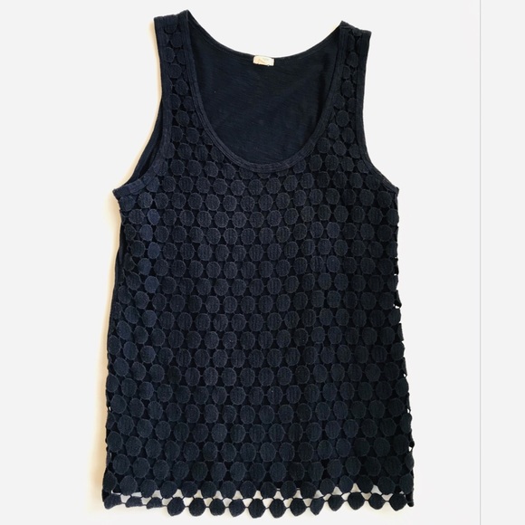 J. Crew Women’s Navy Crochet Tank Top   XS - Picture 1 of 5